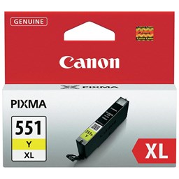 Show details for Canon Tintenpatrone CLI-551XL gelb, Füllmenge 11ml Picture of Canon Tintenpatrone CLI-551XL gelb, Füllmenge 11ml