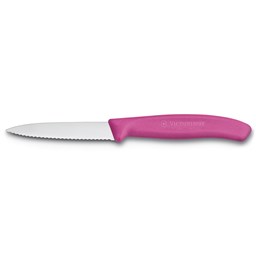 Show details for Victorinox Swiss Classic Gemüsemesser, Wellenschliff, Mittelspitz, 8cm, pink Picture of Victorinox Swiss Classic Gemüsemesser, Wellenschliff, Mittelspitz, 8cm, pink