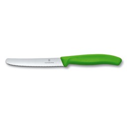Show details for Victorinox Swiss Classic Tomaten- und Wurstmesser, Wellenschliff, 11cm, grün Picture of Victorinox Swiss Classic Tomaten- und Wurstmesser, Wellenschliff, 11cm, grün