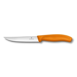 Bild von Victorinox Swiss Classic Steak- und Pizzamesser Gourmet, Wellenschliff, 12cm, orange