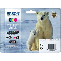 Show details for Epson Tintenpatrone 26 Multipack XL CMYBK, 1 x 500 Seiten, 3 x 700 Seiten Picture of Epson Tintenpatrone 26 Multipack XL CMYBK, 1 x 500 Seiten, 3 x 700 Seiten