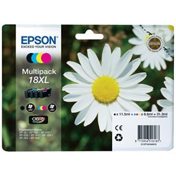 Show details for Epson Tintenpatrone T18 Multipack XL CMYBK, 450/470 Seiten  Picture of Epson Tintenpatrone T18 Multipack XL CMYBK, 450/470 Seiten