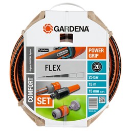 Show details for Gardena Comfort FLEX Schlauch 15m mit Armaturen Picture of Gardena Comfort FLEX Schlauch 15m mit Armaturen