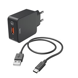 Zeige Details für Hama Ladeset, USB Type-C, QC 3.0, 3 A, Schwarz Bild von Hama Ladeset, USB Type-C, QC 3.0, 3 A, Schwarz