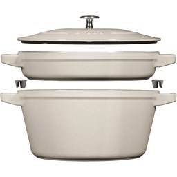 Zeige Details für Staub Bräter Cocotte 2-teilig rund 24 cm Weisser Trüffel Bild von Staub Bräter Cocotte 2-teilig rund 24 cm Weisser Trüffel