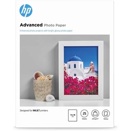 Show details for HP Fotopapier Advanced Q8696A, 13 x 18cm, 25 Blatt Picture of HP Fotopapier Advanced Q8696A, 13 x 18cm, 25 Blatt