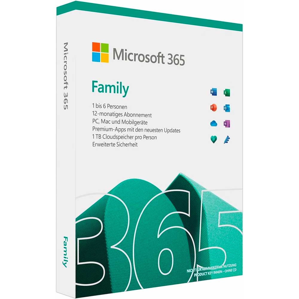 Bild von Microsoft 365 Family Box, 6 User, Deutsch