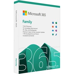Zeige Details für Microsoft 365 Family Box, 6 User, Deutsch Bild von Microsoft 365 Family Box, 6 User, Deutsch