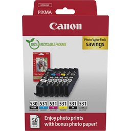 Show details for Canon Photo Value Pack PGBKCMYBKGY PGI-530/CLI-531 Picture of Canon Photo Value Pack PGBKCMYBKGY PGI-530/CLI-531