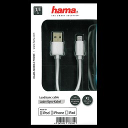 Show details for Hama USB-2.0-Lade-/Sync-Kabel für Apple iPod/iPhone/iPad mit Lightning Connector, 1,5 m  Picture of Hama USB-2.0-Lade-/Sync-Kabel für Apple iPod/iPhone/iPad mit Lightning Connector, 1,5 m