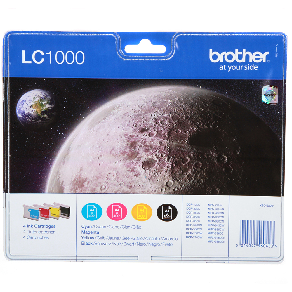Picture of Brother Tintenpatrone LC-1000 Multipack CMYBK, 400 Seiten