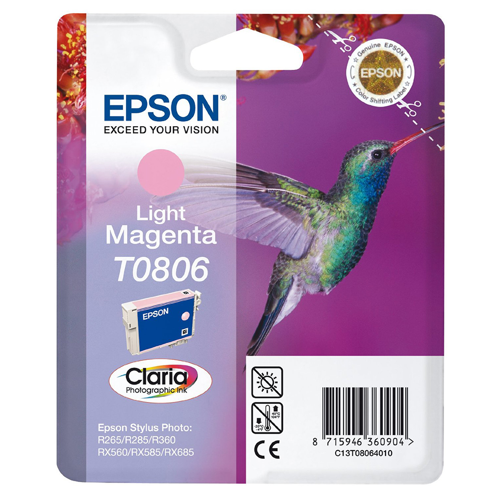 Picture of Epson Tintenpatrone T0806 light magenta, 590 Seiten