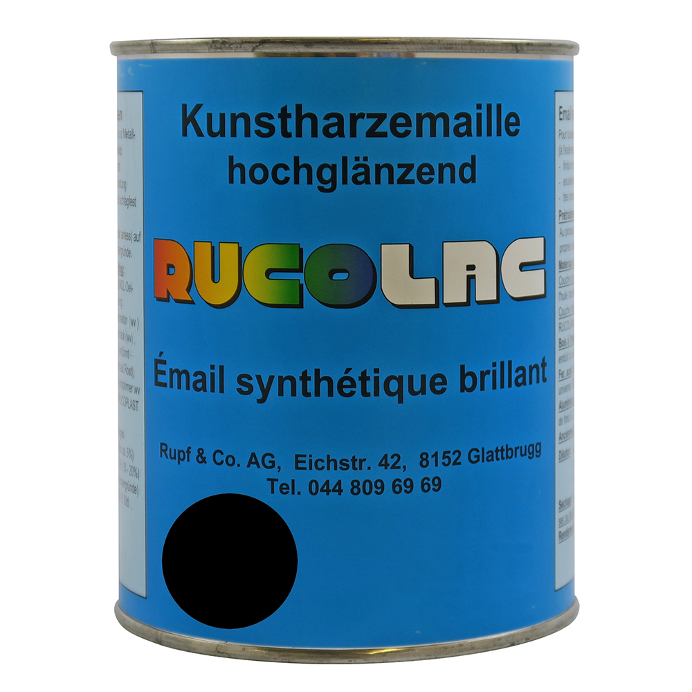 Picture of Ruco Rucolac Kunstharzemaille RAL9005 Tiefschwarz 750ml