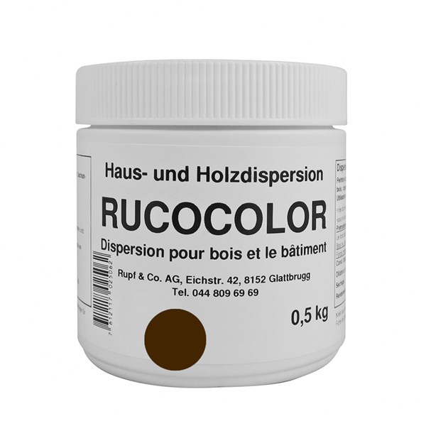Bild von Ruco Rucocolor Haus- und Holzdispersion RAL8011 Nussbraun 0,5kg