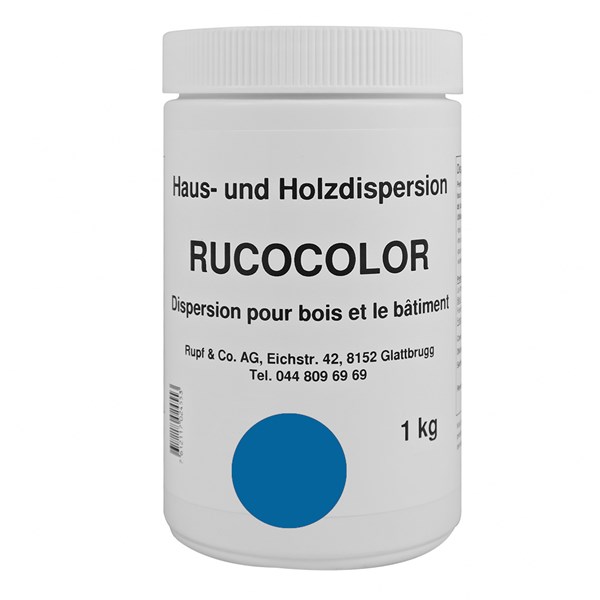 Bild von Ruco Rucocolor Haus- und Holzdispersion RAL5015 Himmelblau 1kg
