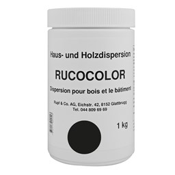Bild von Ruco Rucocolor Haus- und Holzdispersion RAL9005 Tiefschwarz 1kg