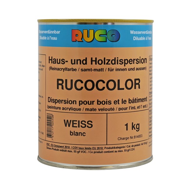 Bild von Ruco Rucocolor Haus- und Holzdispersion Weiss 1kg