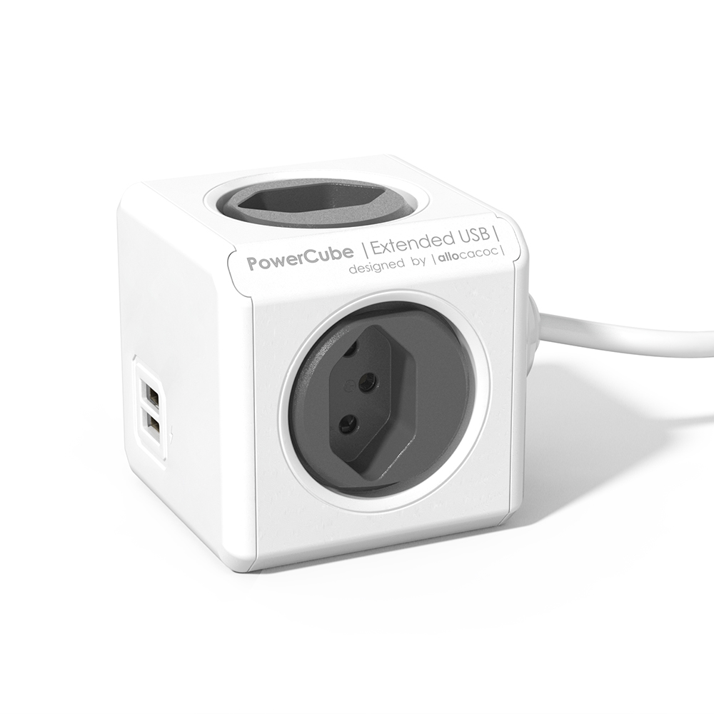 Picture of Schönenberger Steckdose allocacoc PowerCube Extended USB anthrazit