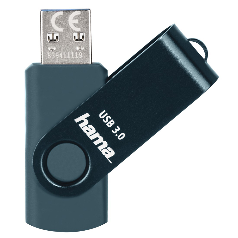 Picture of Hama USB-Stick "Rotate", USB 3.0, 128GB, Petrolblau