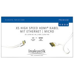Bild von Inakustik Premium XS High Speed Micro HDMI Kabel mit Ethernet 1,5m