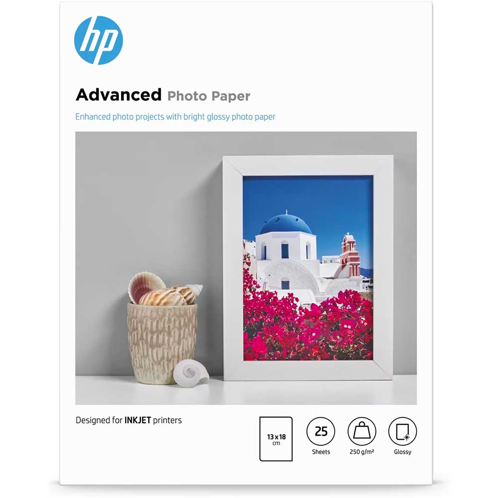 Picture of HP Fotopapier Advanced Q8696A, 13 x 18cm, 25 Blatt