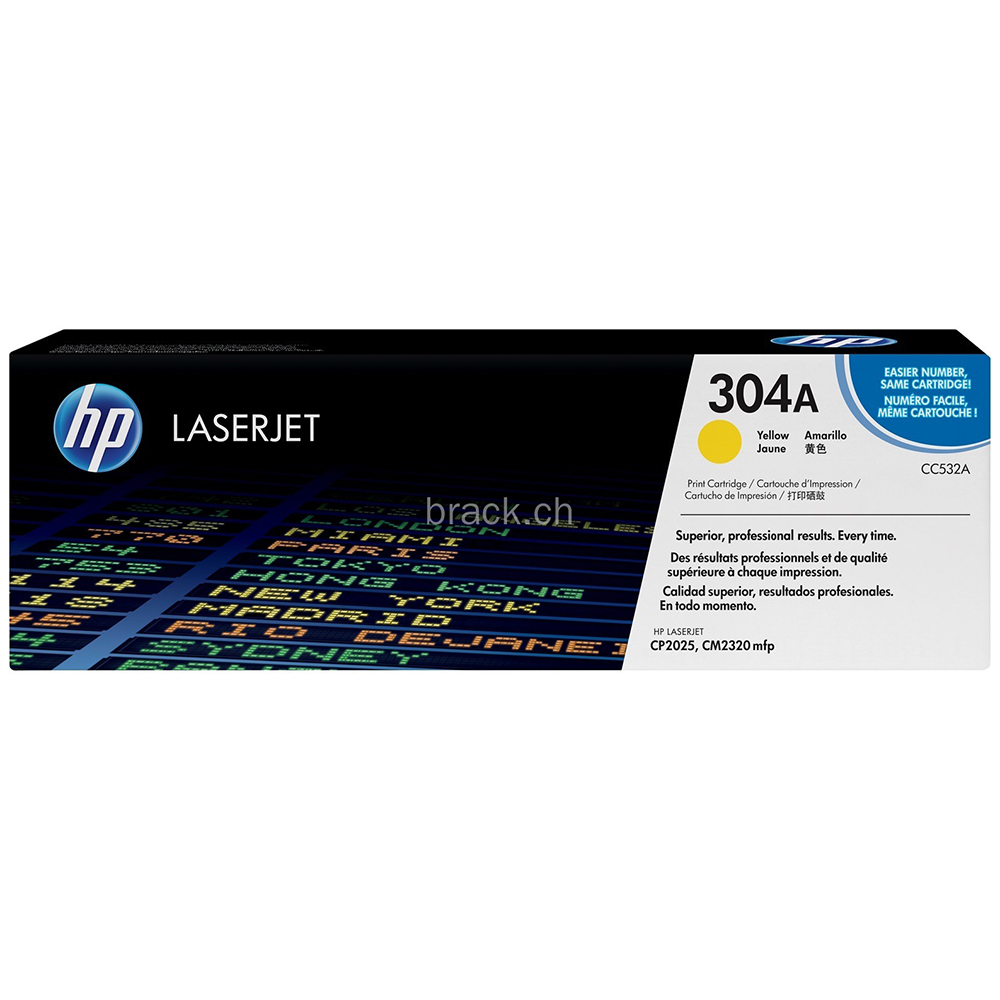 Picture of HP Toner 304A, CC532A, Gelb, 2800 Seiten