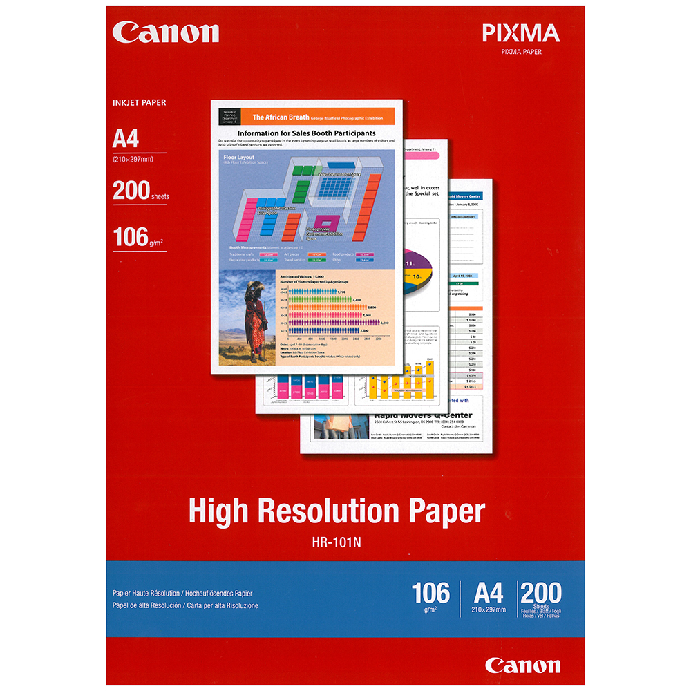 Picture of Canon Fotopapier HR-101N High Resolution, 210 x 297mm (A4)