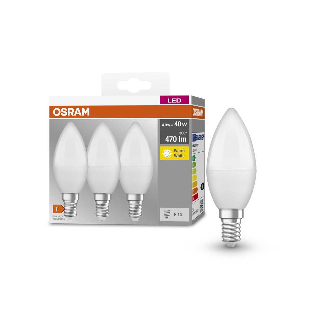 Bild von Osram Triopack Base Classic B 4,9W 2700K E14 frosted