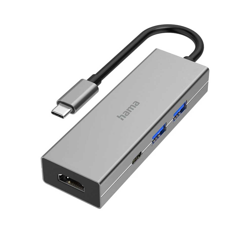 Bild von Hama USB-C-Hub, 4 Ports, 2x USB-A, USB-C, HDMI