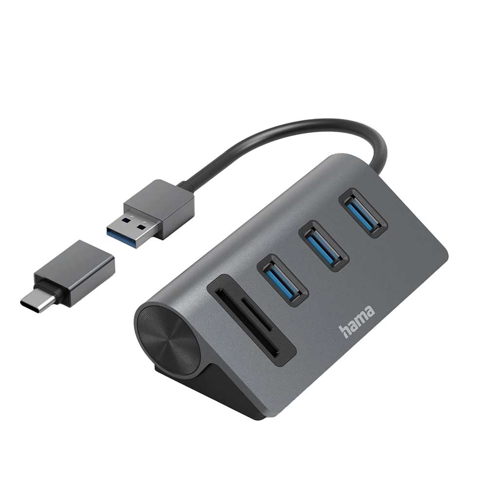 Bild von Hama USB-Hub/Kartenleser, 5Port, (micro)SD,USB-A,C