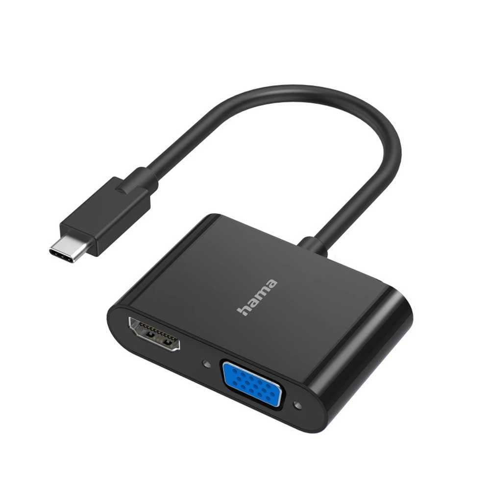 Bild von Hama Video-Adapter, 2in1, USB-C, VGA+HDMI, 4K