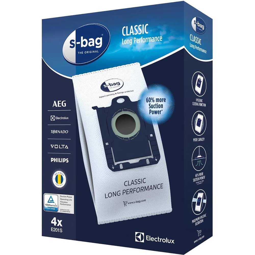 Picture of Electrolux Staubbeutel E201S s-bag Classic Long Performance 4 Beutel