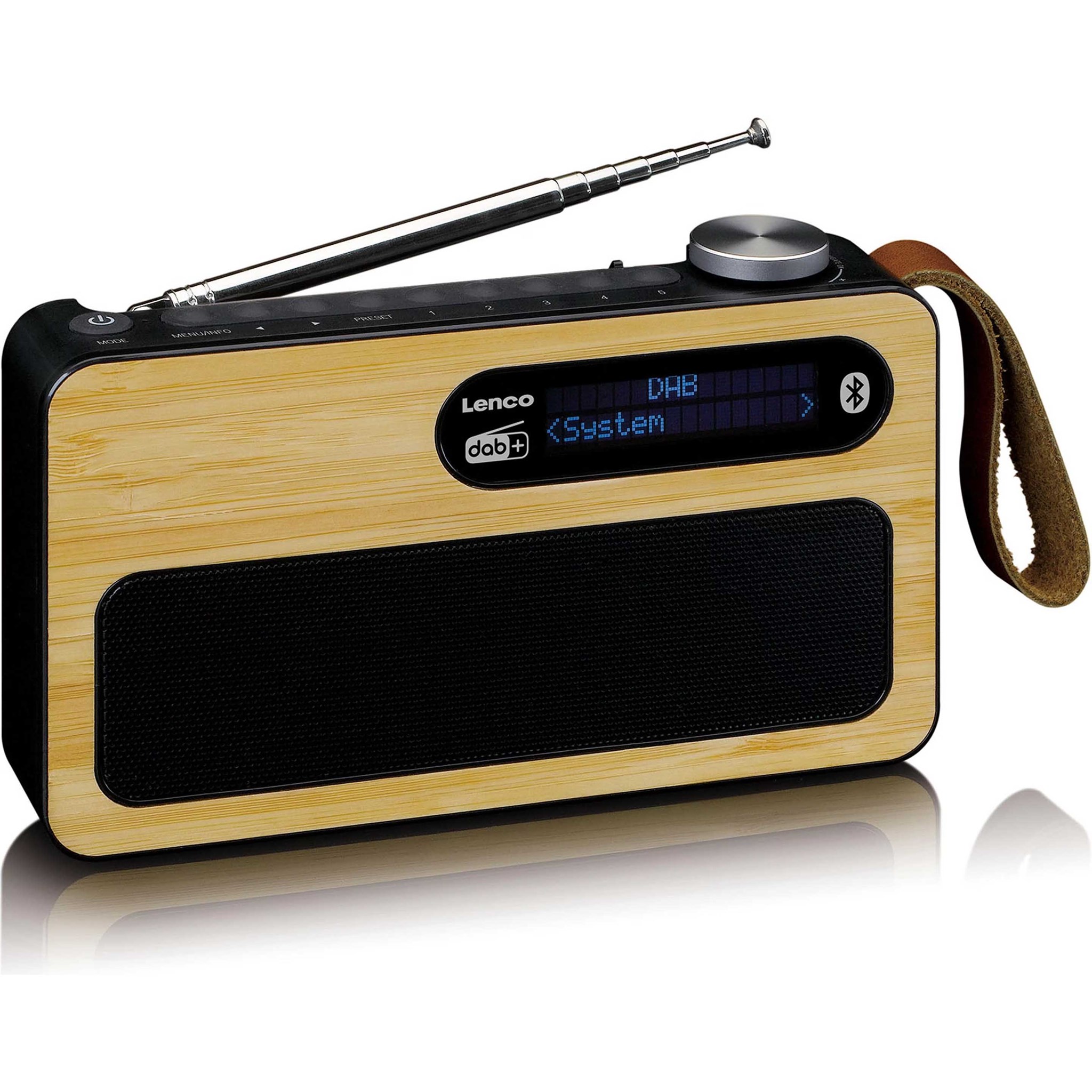 Picture of Lenco DAB+ Radio PDR-040, Bambus/schwarz, Akku