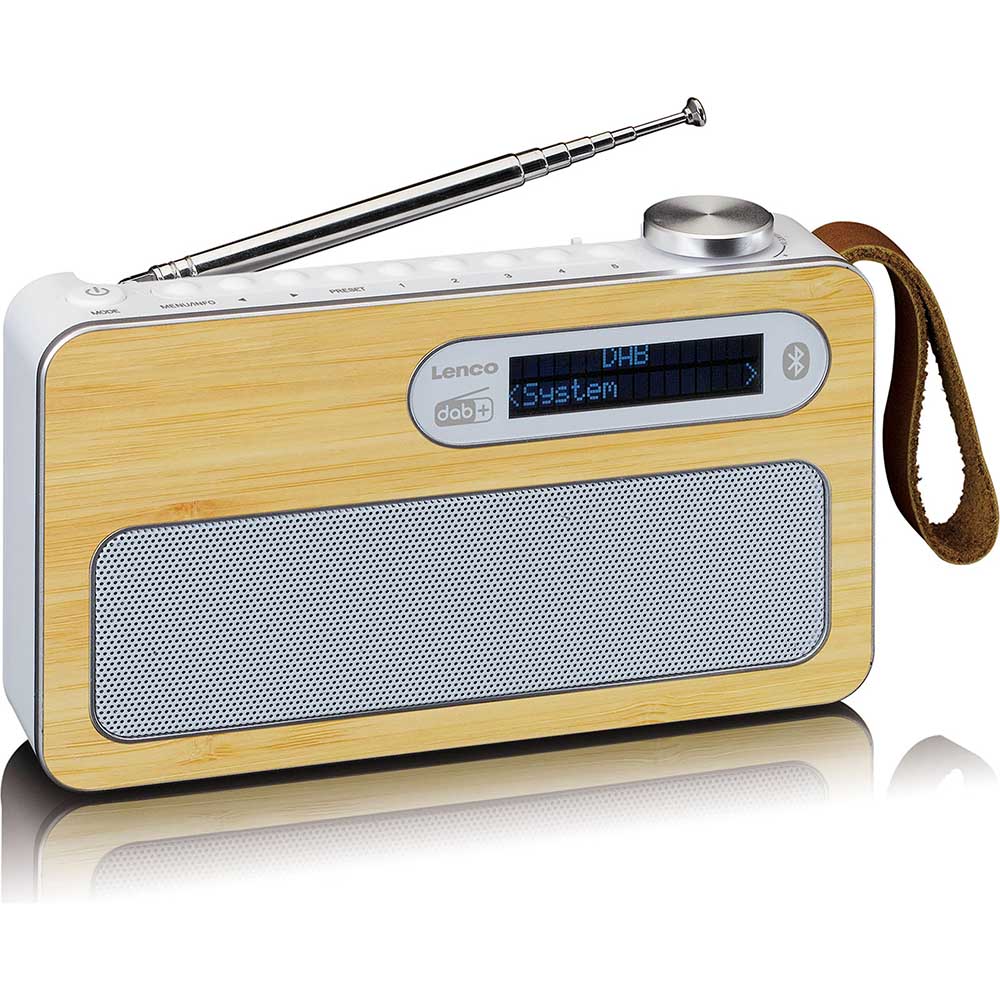 Picture of Lenco DAB+ Radio PDR-040, Bambus/weiss, Akku