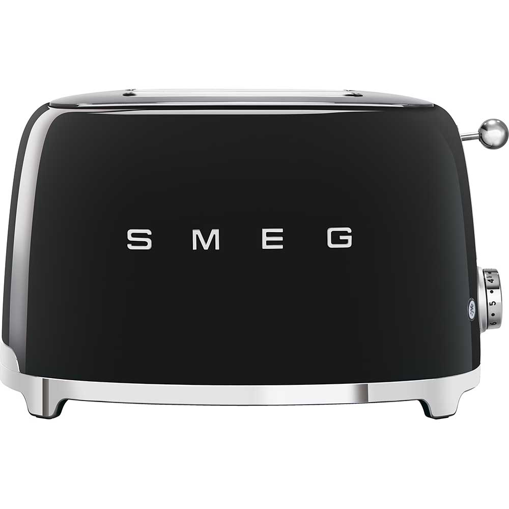 Bild von Smeg Toaster 50s Style Kompakt Schwarz Hochglanz