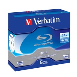 Bild von Verbatim Blu-ray BD-R 25GB 5er Pack