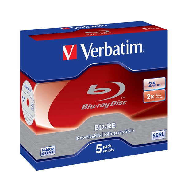 Picture of Verbatim Blu-ray BD-RE RW 25GB 5er Pack