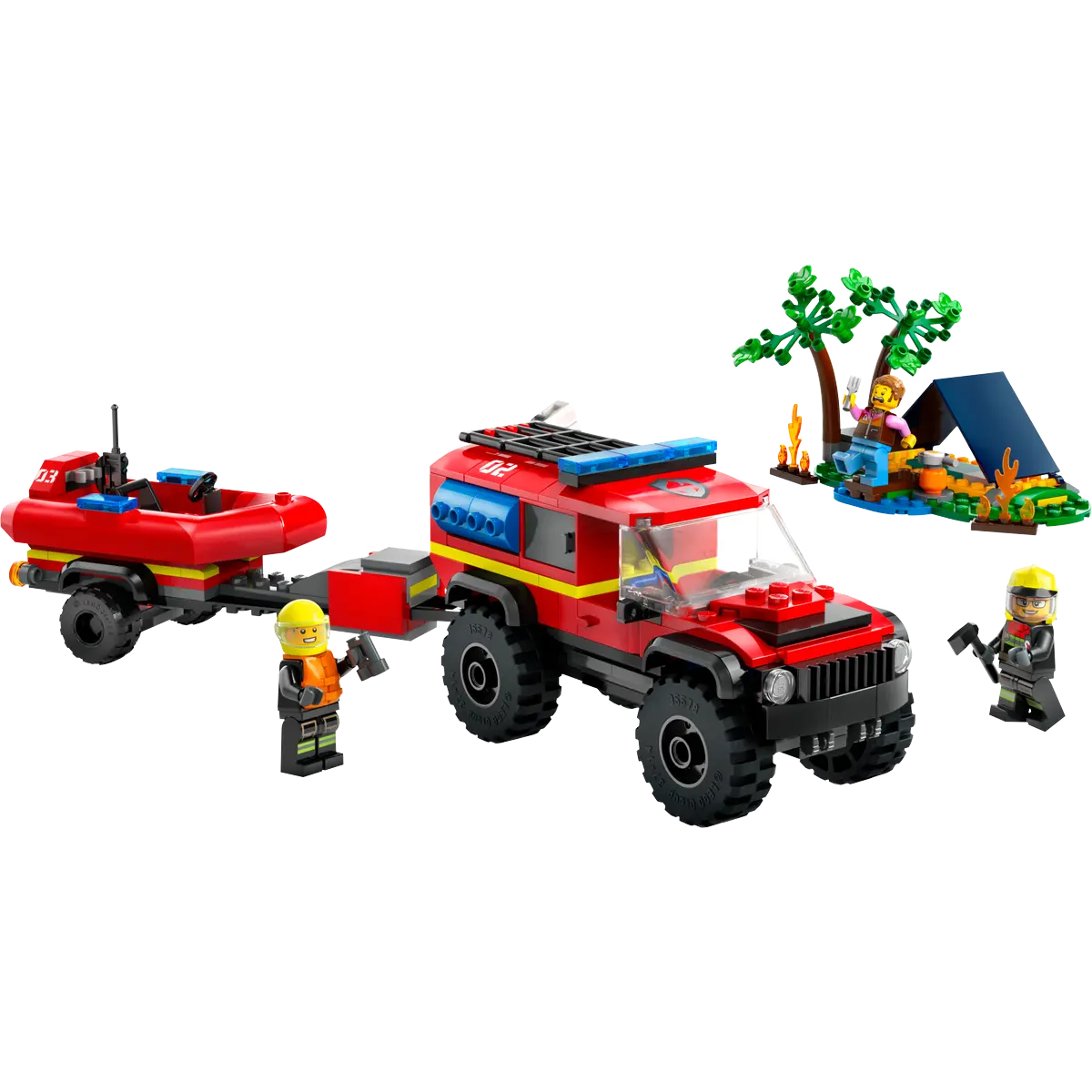 Bild von Lego City 60412 Feuerwehrgeländewagen mit Rettungsboot