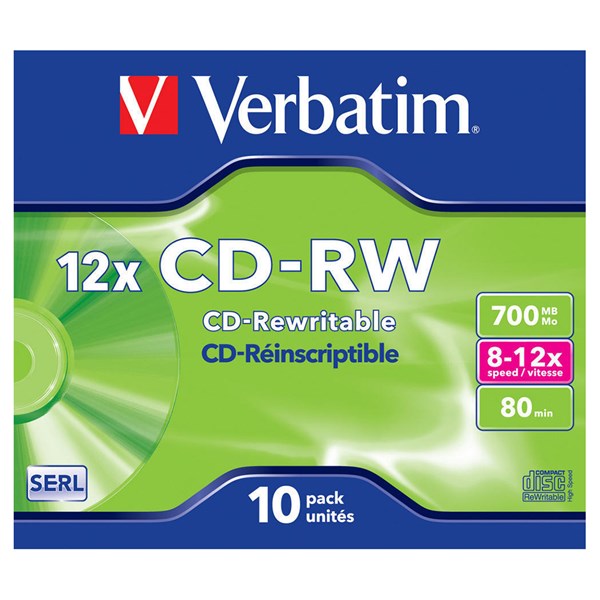 Bild von Verbatim CD-RW 80min/700MB 10er Pack, rewritable