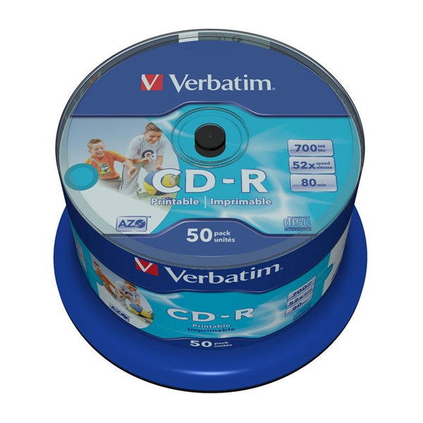 Picture of Verbatim CD-R 80min/700MB 52 x 50er Spindle, printable