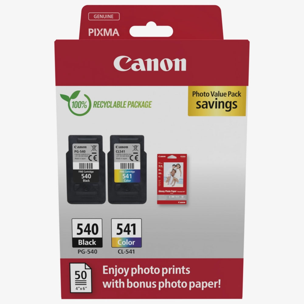 Picture of Canon Value Pack PGCL540/1, 50x Photo Paper