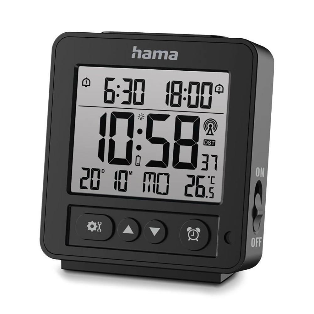 Bild von Hama Digitaler Funkwecker Rhodos, LCD, Schwarz