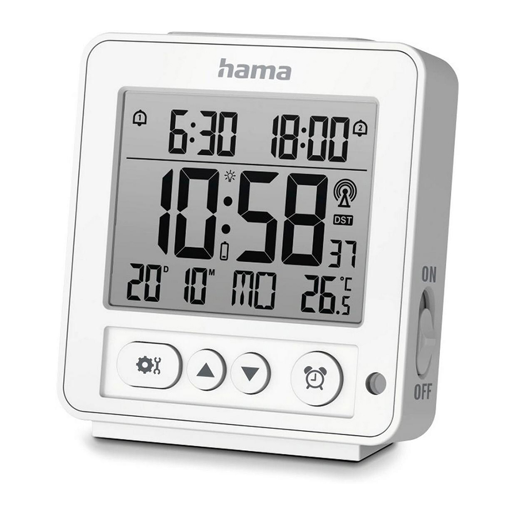 Bild von Hama Digitaler Funkwecker Rhodos, LCD, Weiss