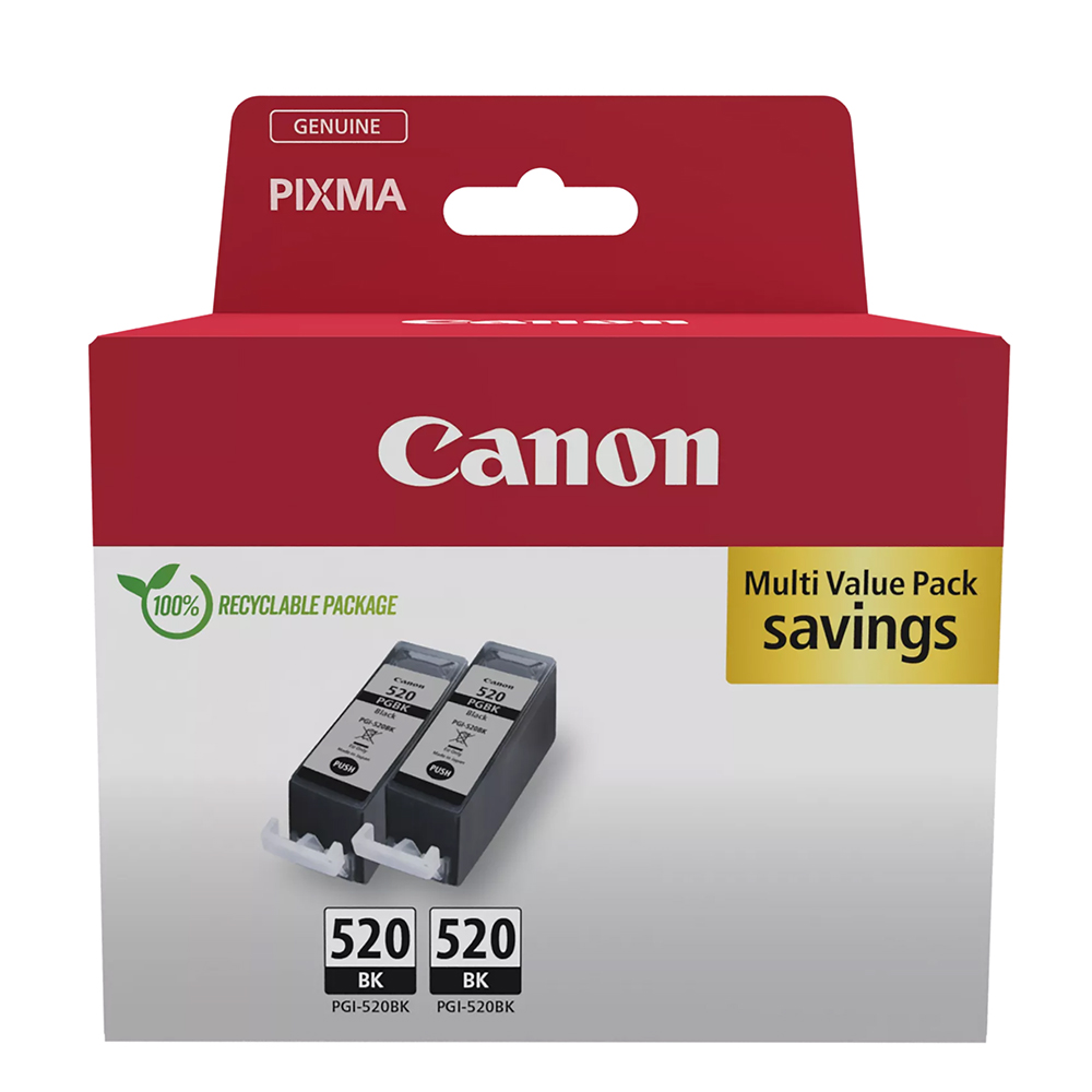Bild von Canon Tintenpatrone PGI-520PA Twin Pack schwarz, 2 x 19ml