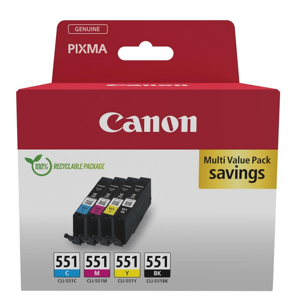 Bild von Canon Tintenpatrone CLI-551 Multipack BKCMY, 7ml