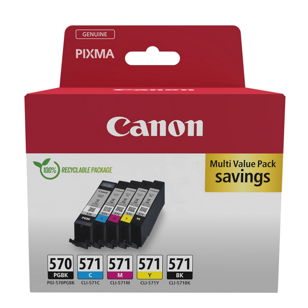 Bild von Canon Tintenpatrone Multipack PGI-570/CLI-571, Füllmenge 4 x 7ml, 1 x 15ml