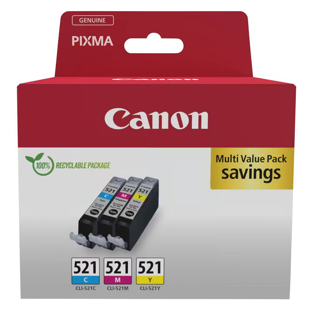 Bild von Canon Tintenpatrone Multipack CLI-521CMY, Füllmenge 3 x 9ml