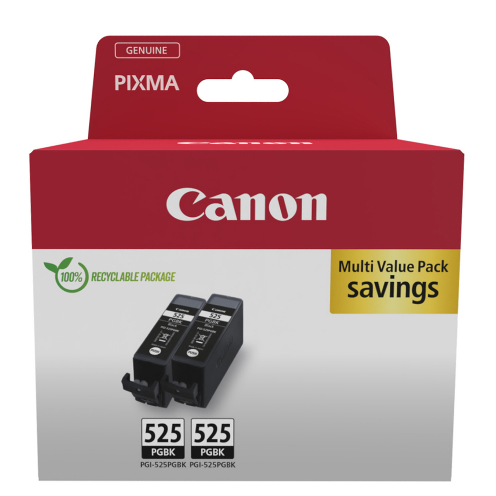Bild von Canon Tintenpatrone PGI-525PA schwarz, 2 Stück, Füllmenge 2 x 19ml