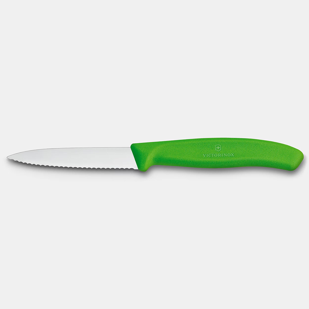 Bild von Victorinox Swiss Classic Gemüsemesser, Wellenschliff, Mittelspitz, 8cm, grün