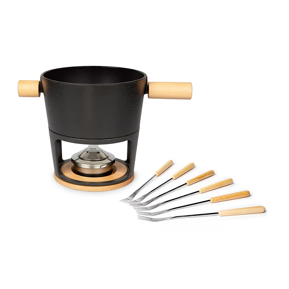 Bild von Stöckli Käsefondue-Set Titlis big 9-teilig, schwarz/braun